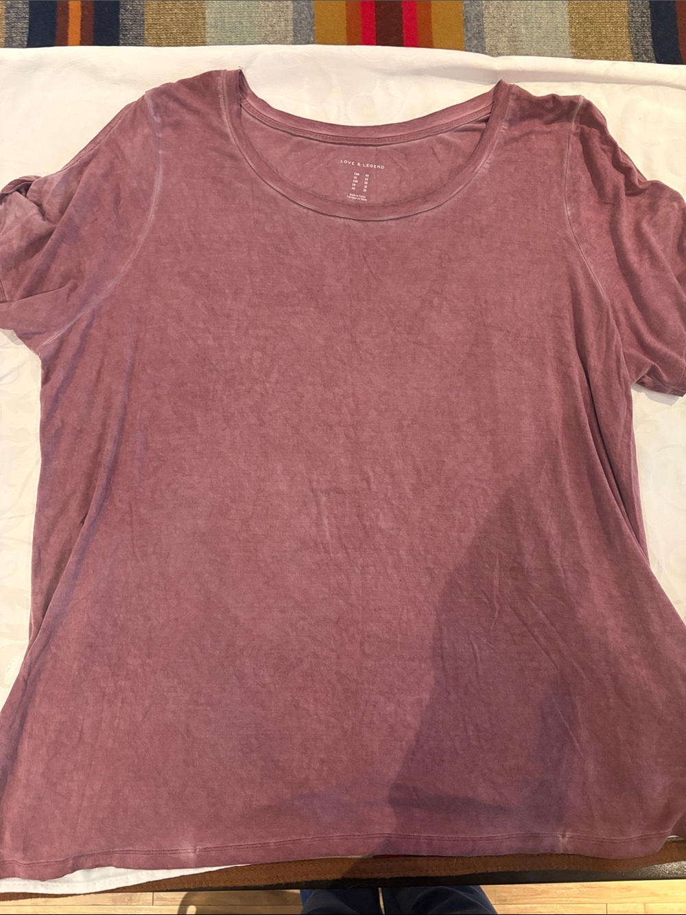 Love & Legend Washed Mauve Scoop Neck Short Sleeve Tee